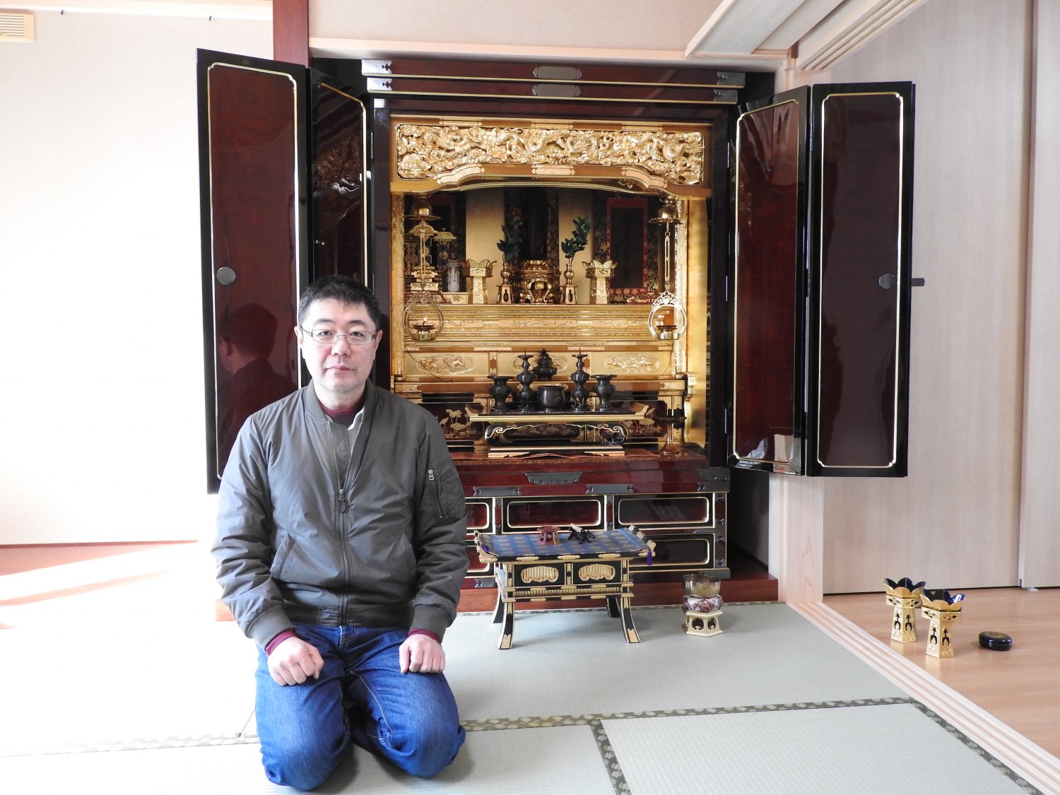 麗光堂のお客様 仏壇クリーニング施工完了の記念写真 鈴鹿市